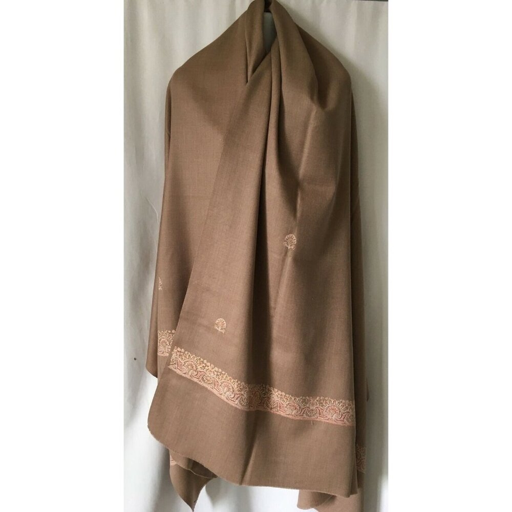 NWT Friends Shawls Woolmark Scarf Pashmina Shawl Wrap100% Wool Embroidery 83*45"
